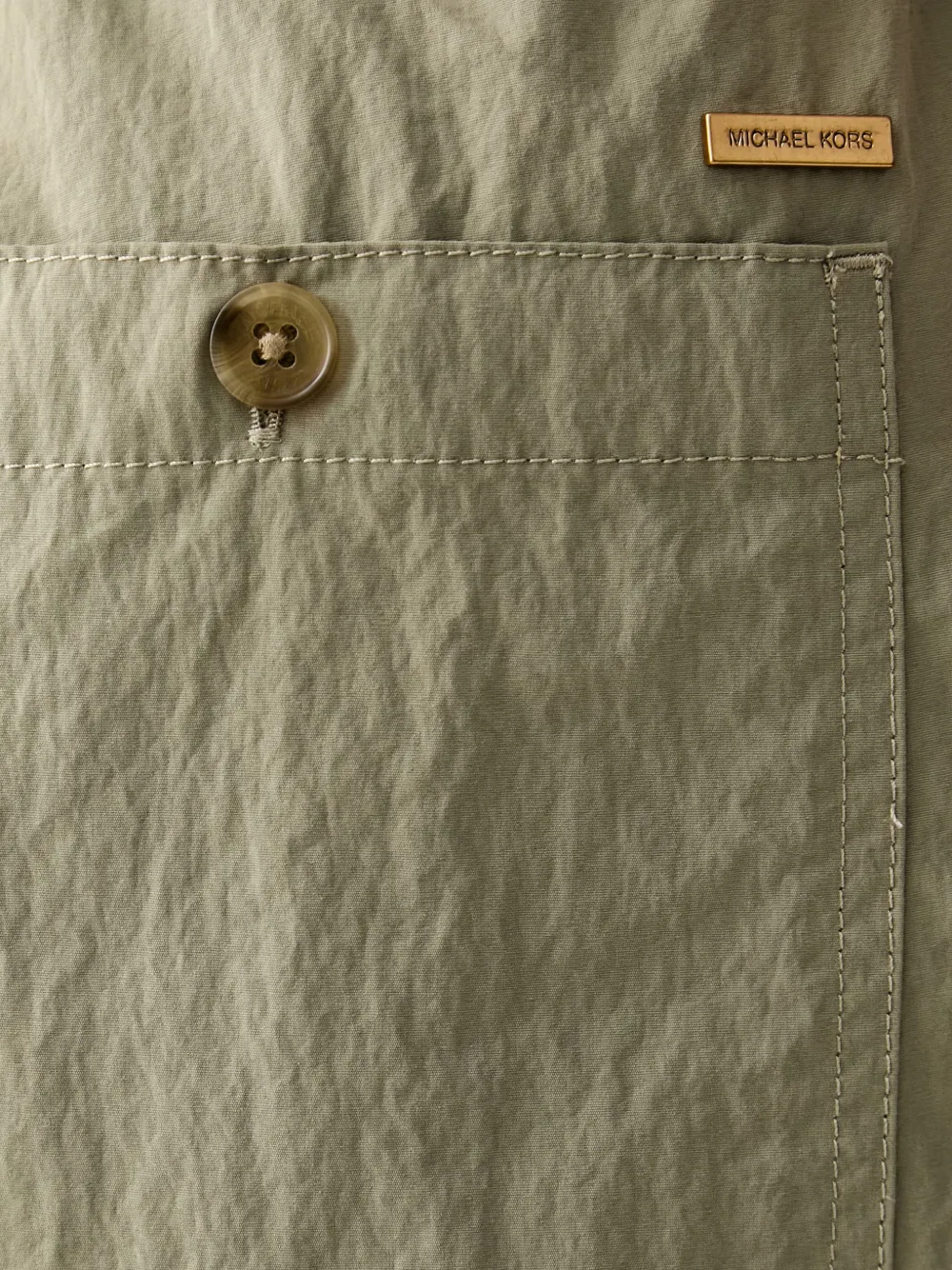 Michael Kors Nylon broek met gekreukt effect Beige