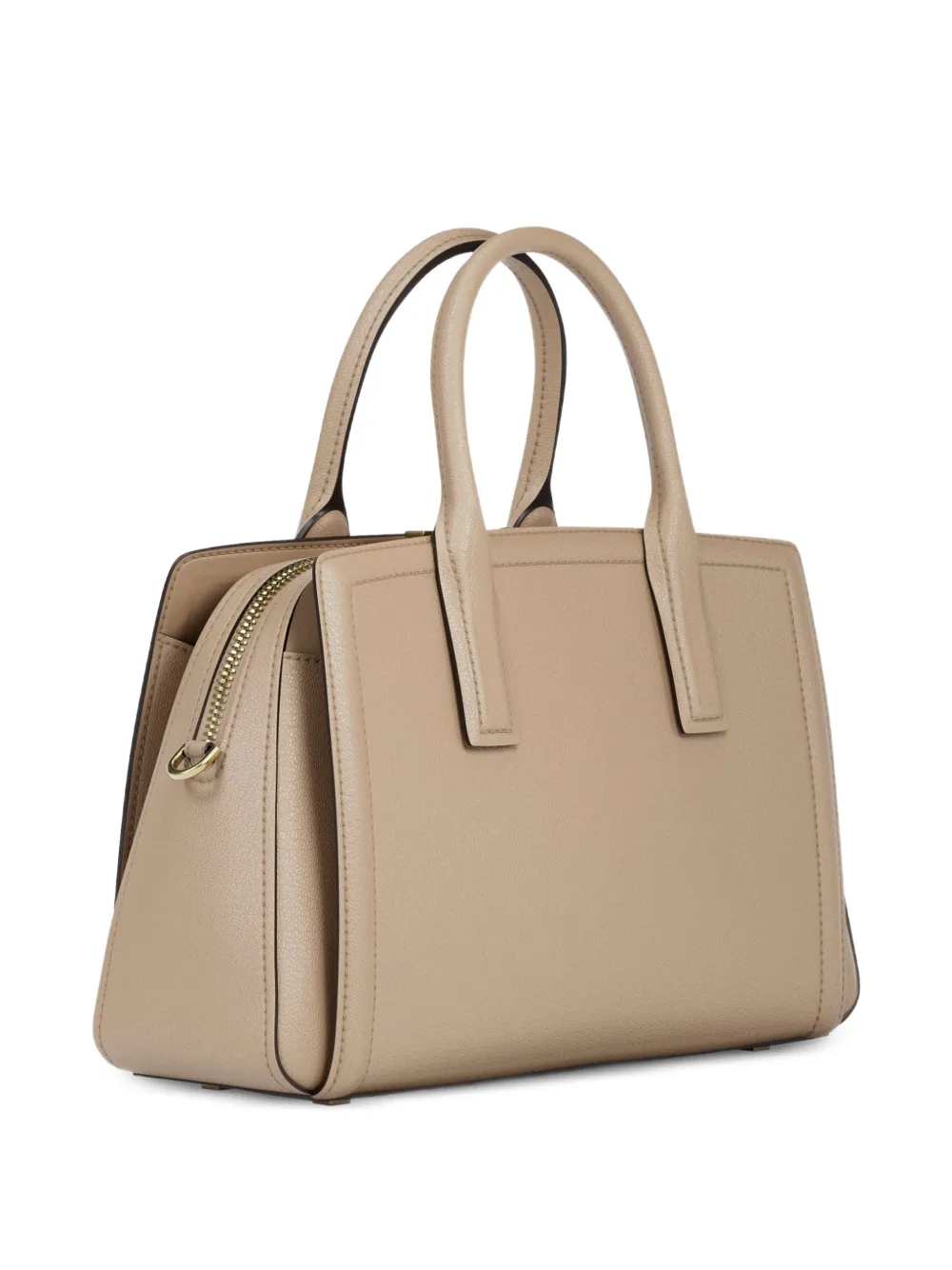 Michael Kors Medium Laila leren shopper met logo bedel Beige