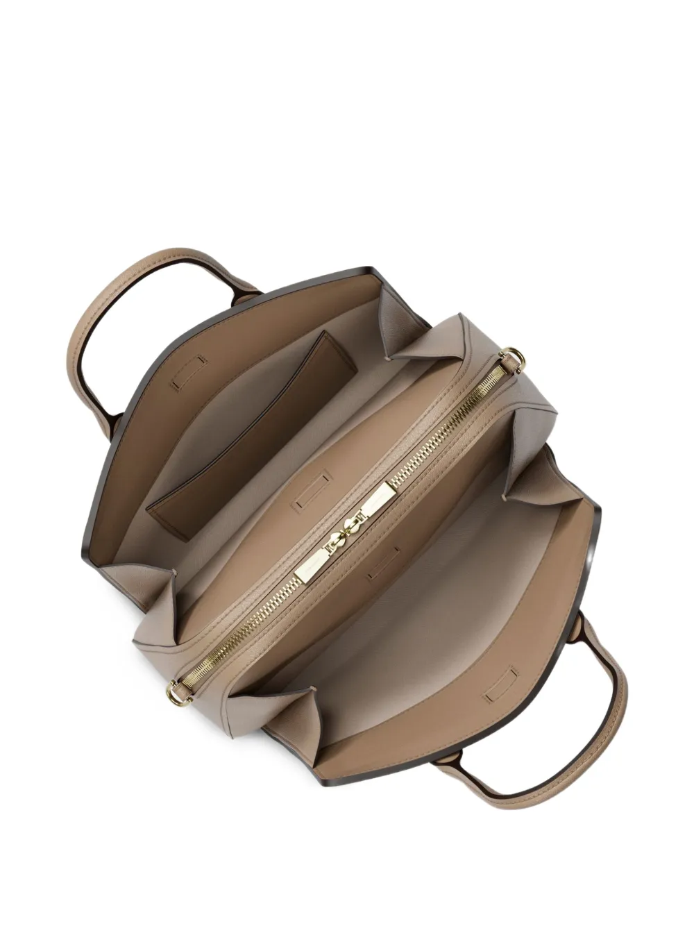 Michael Kors Medium Laila leren shopper met logo bedel Beige