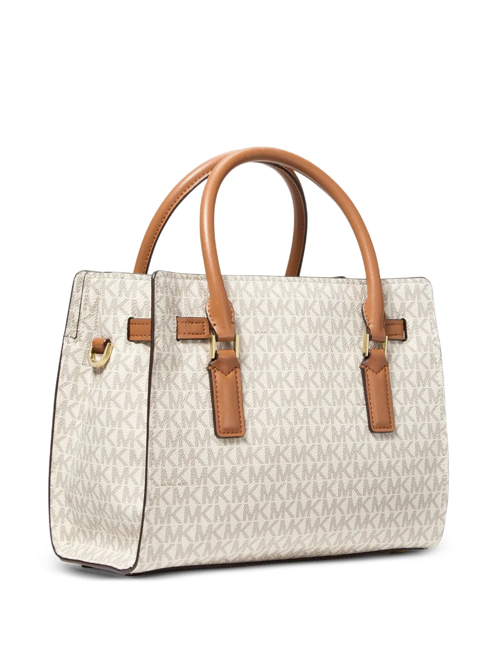 Michael Kors Kleine Hamilton Moderne shopper met monogram-print Beige