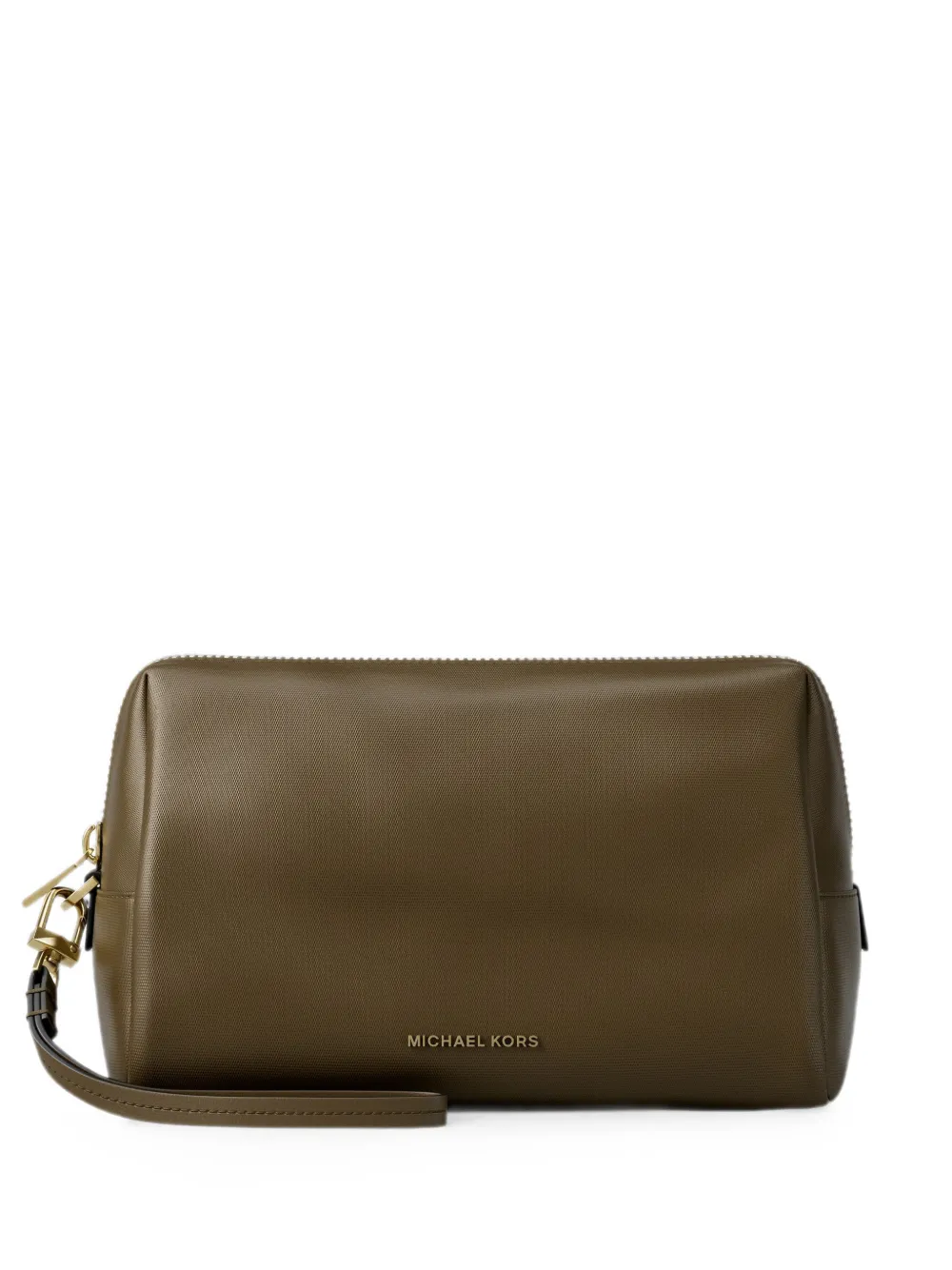 Michael Kors large Zadie logo-plaque makeup bag - Verde