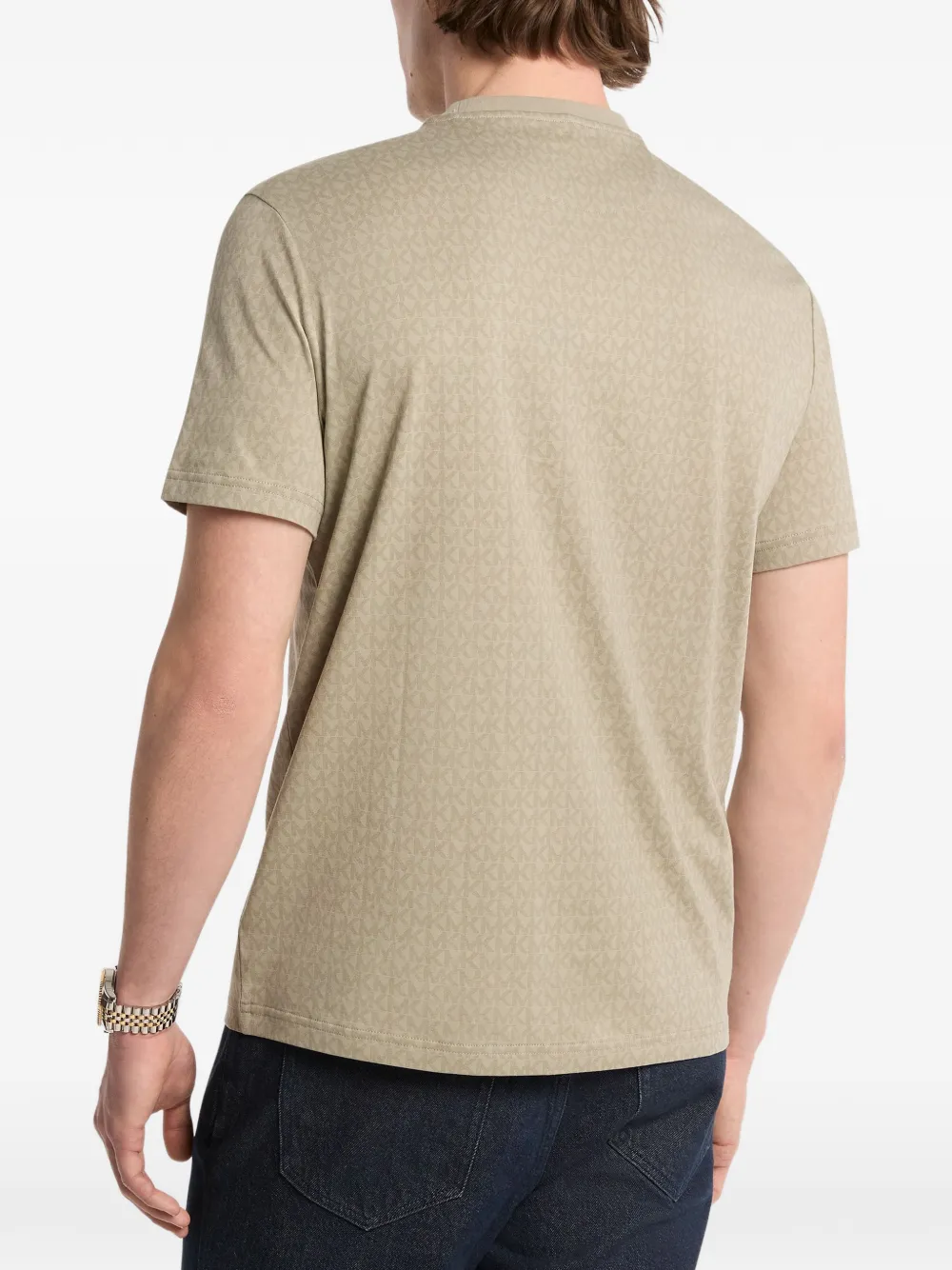 Michael Kors T-shirt met monogramprint Beige