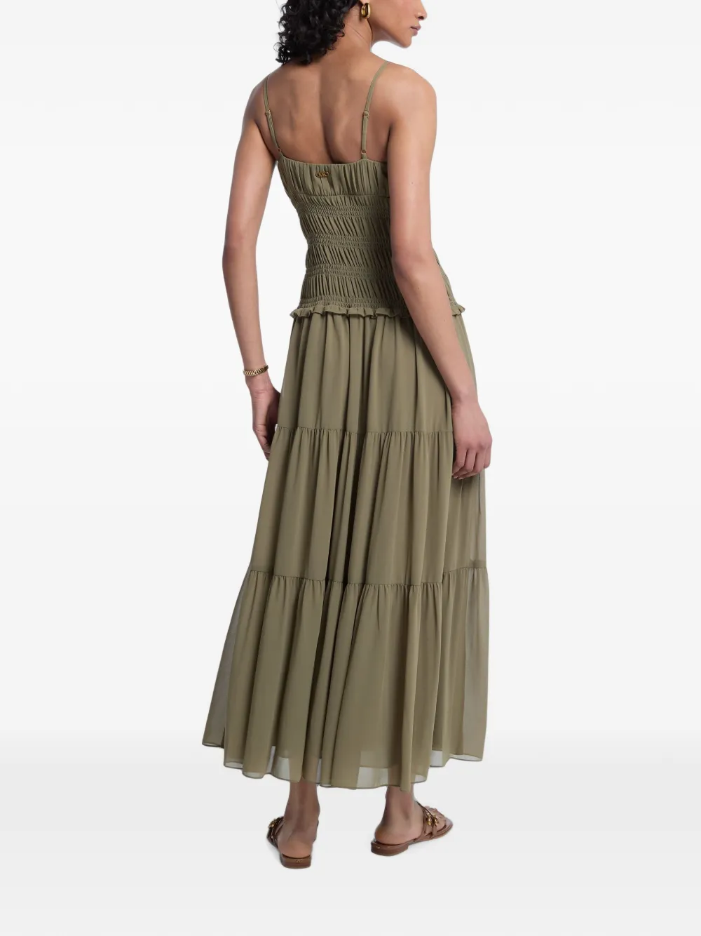 Michael Kors Gesmockte midi-jurk Groen