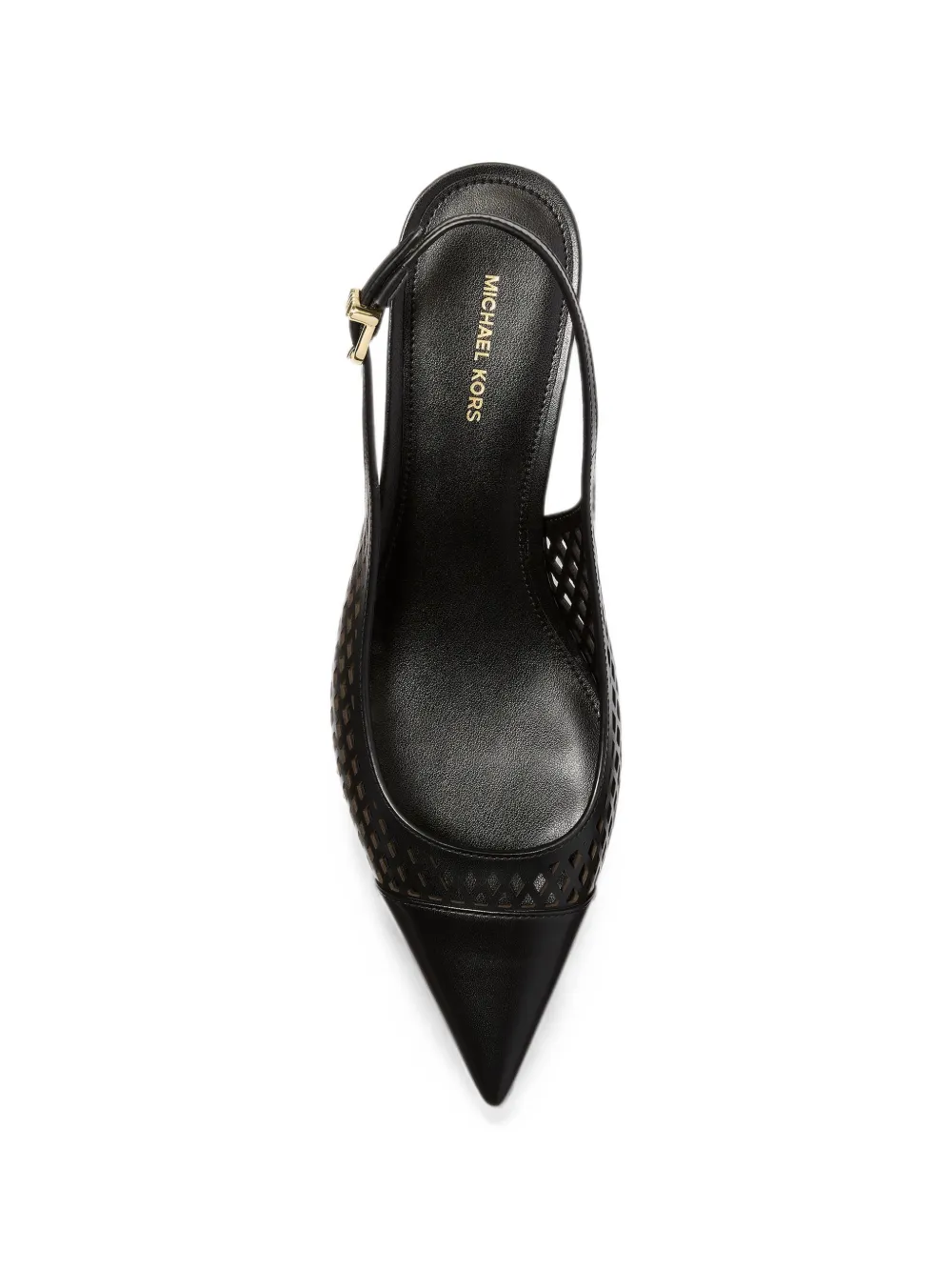 Michael Kors Amara leren slingback pumps met uitgesneden details Zwart