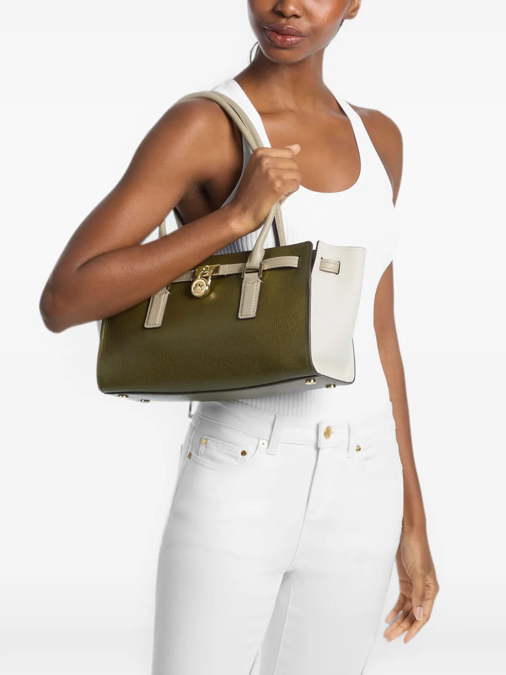 Michael Kors Grote Hamilton Moderne shopper met hangslot Groen