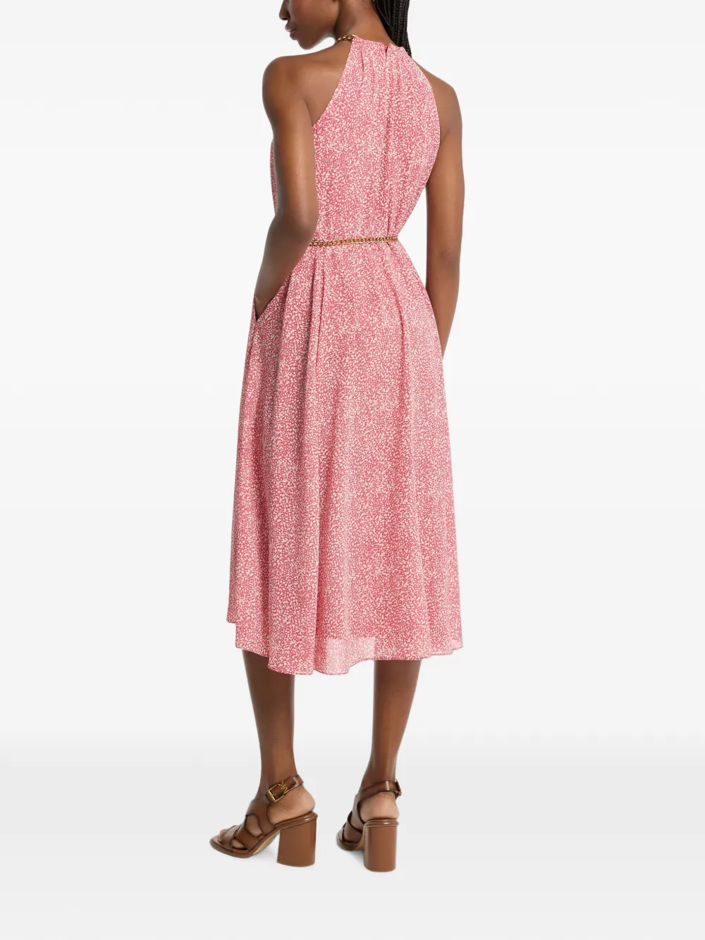 Michael Kors Midi-jurk met halternek en kettingriem Roze