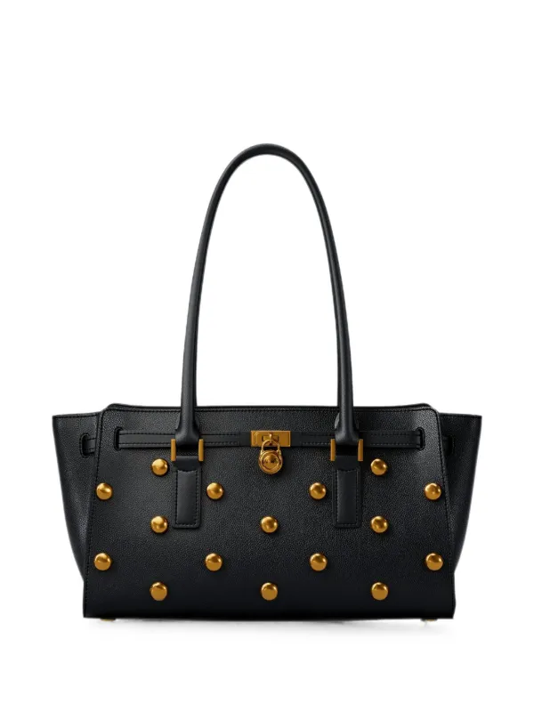 Michael Kors Hamilton レザーサッチェルバッグ S | ブラック 