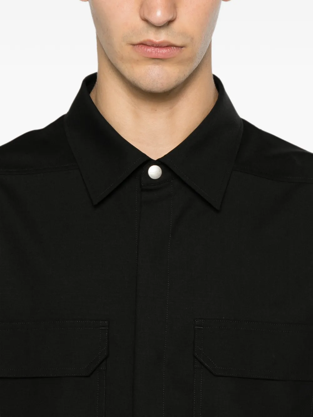 Rick Owens Overhemd met klepzak Zwart