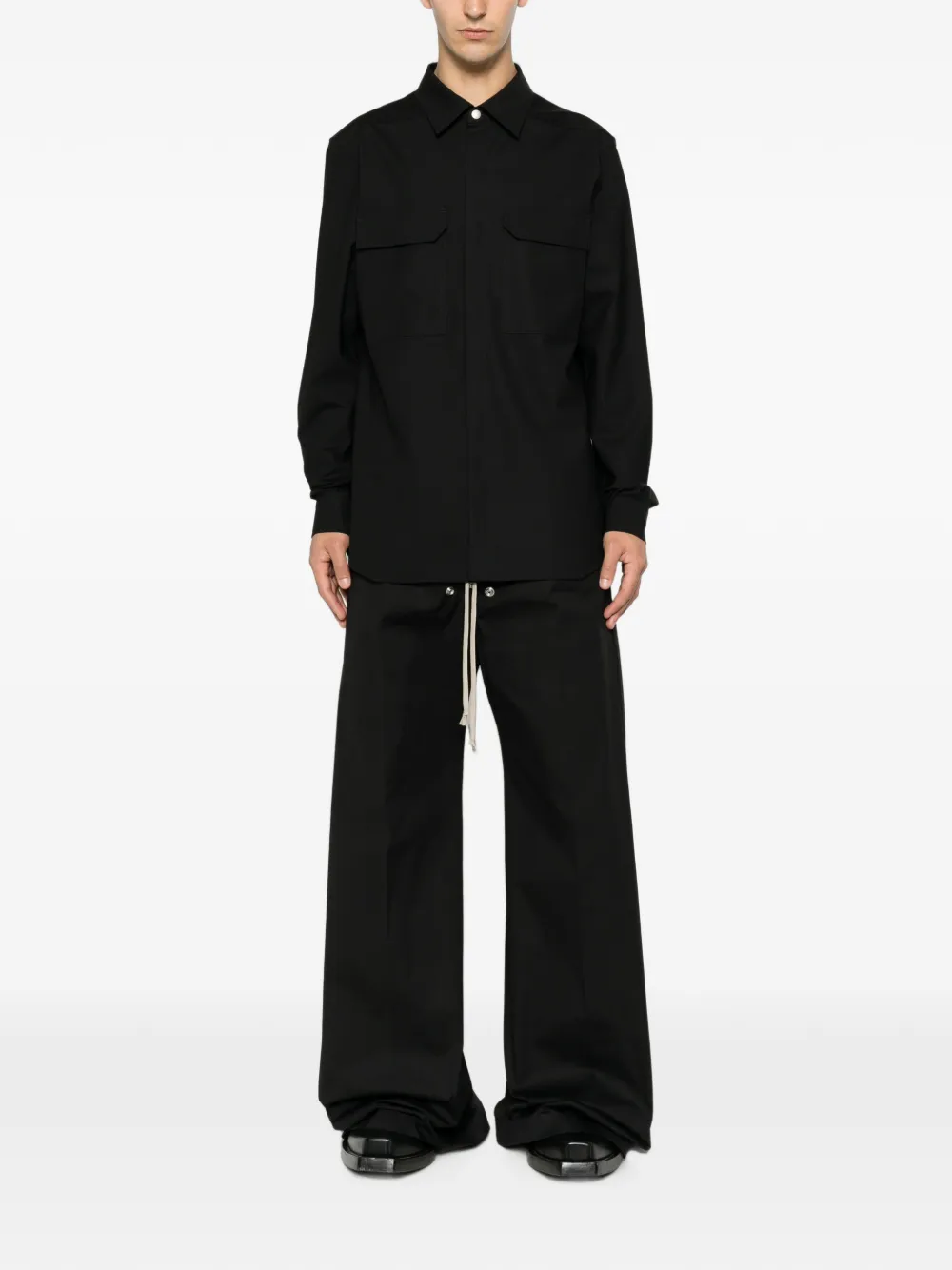 Rick Owens Overhemd met klepzak Zwart