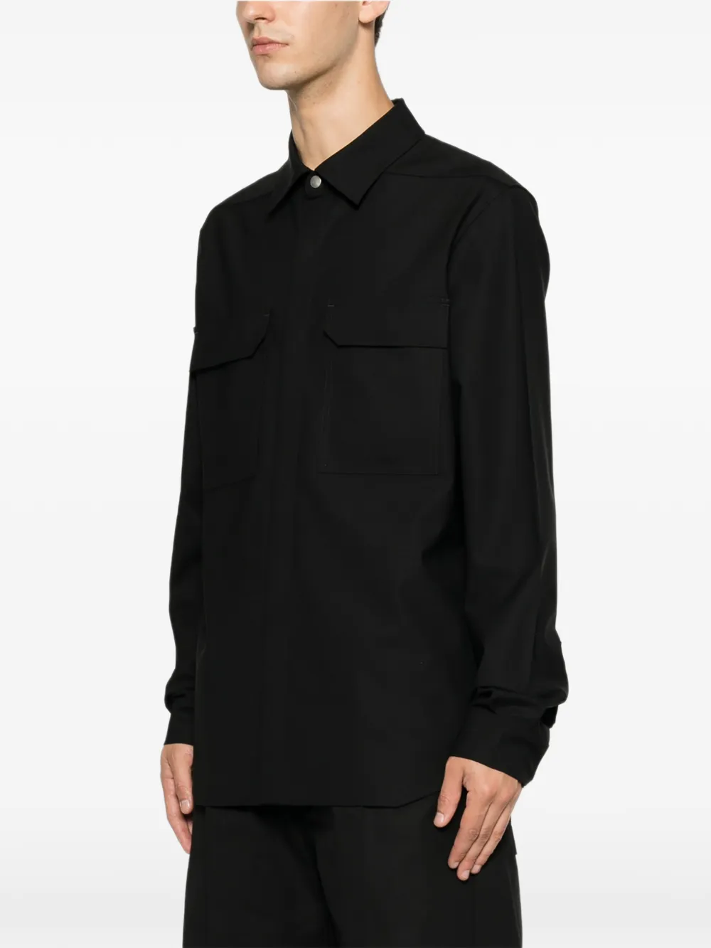 Rick Owens Overhemd met klepzak Zwart