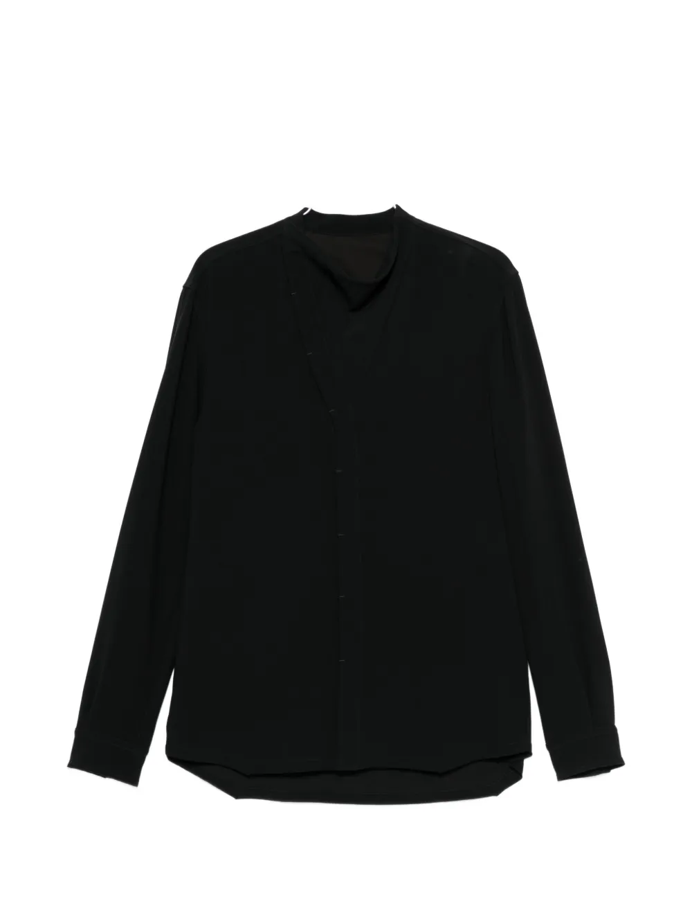 Rick Owens Island asymmetric-collar shirt - Black