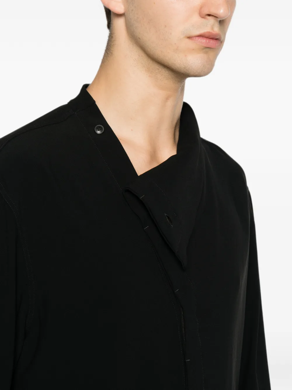 Rick Owens Island overhemd met asymmetrische kraag Zwart