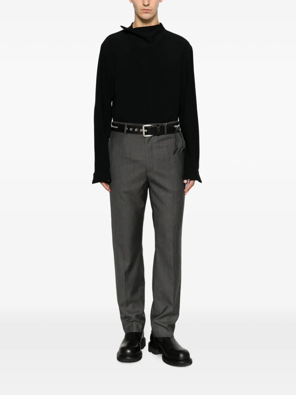 Rick Owens Island overhemd met asymmetrische kraag Zwart