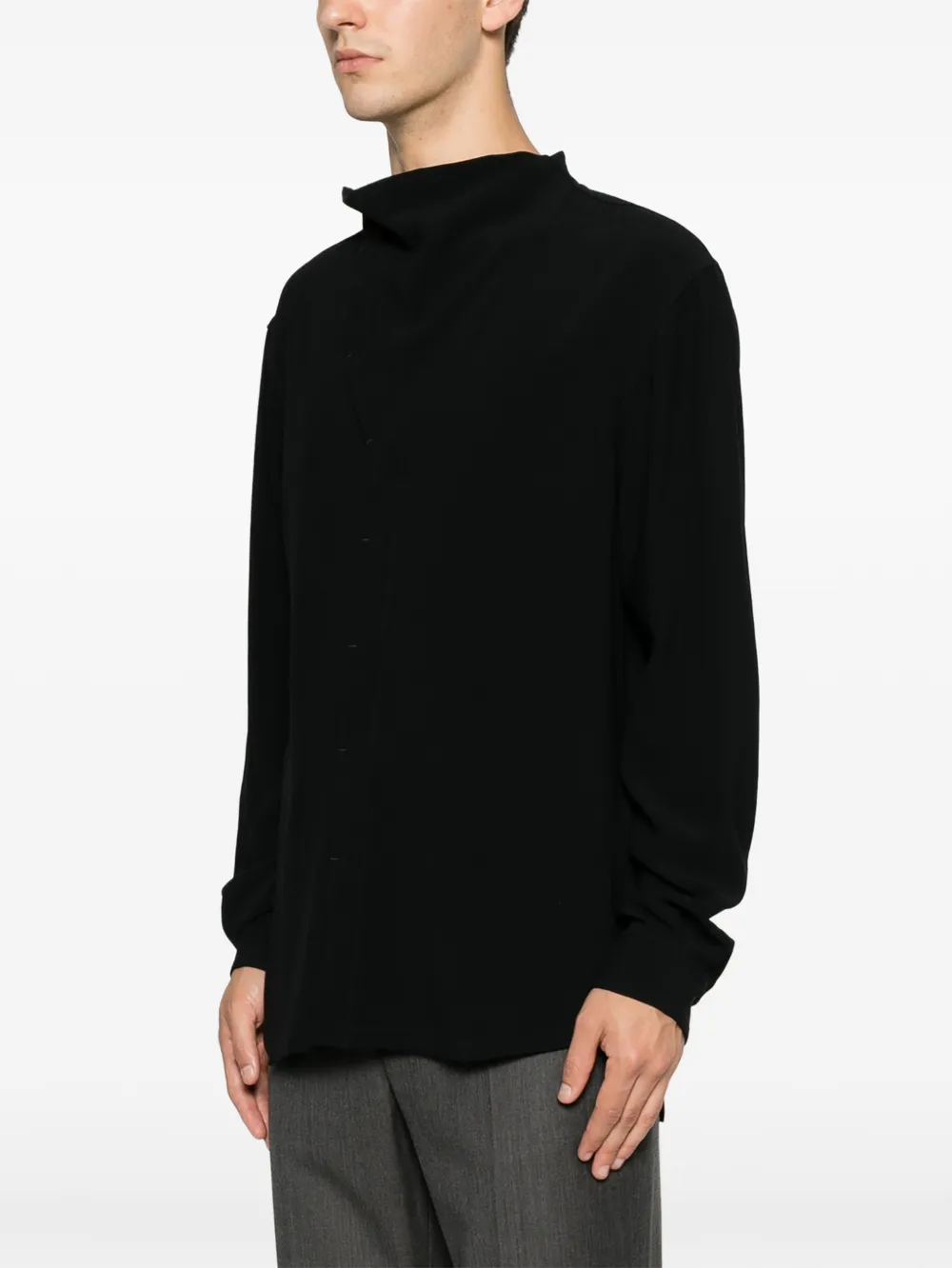 Rick Owens Island overhemd met asymmetrische kraag Zwart