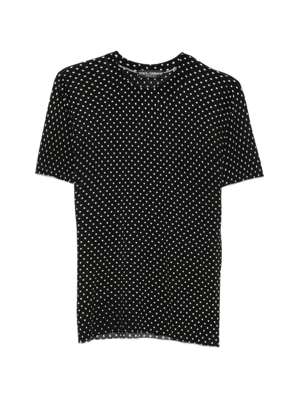 Dolce & Gabbana Pre-Owned t-shirt en soie à pois (années 2000) - Noir