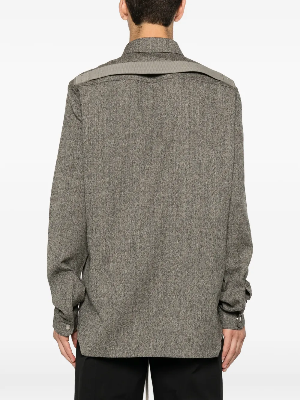 Rick Owens Overhemd met bandje op de achterkant Grijs