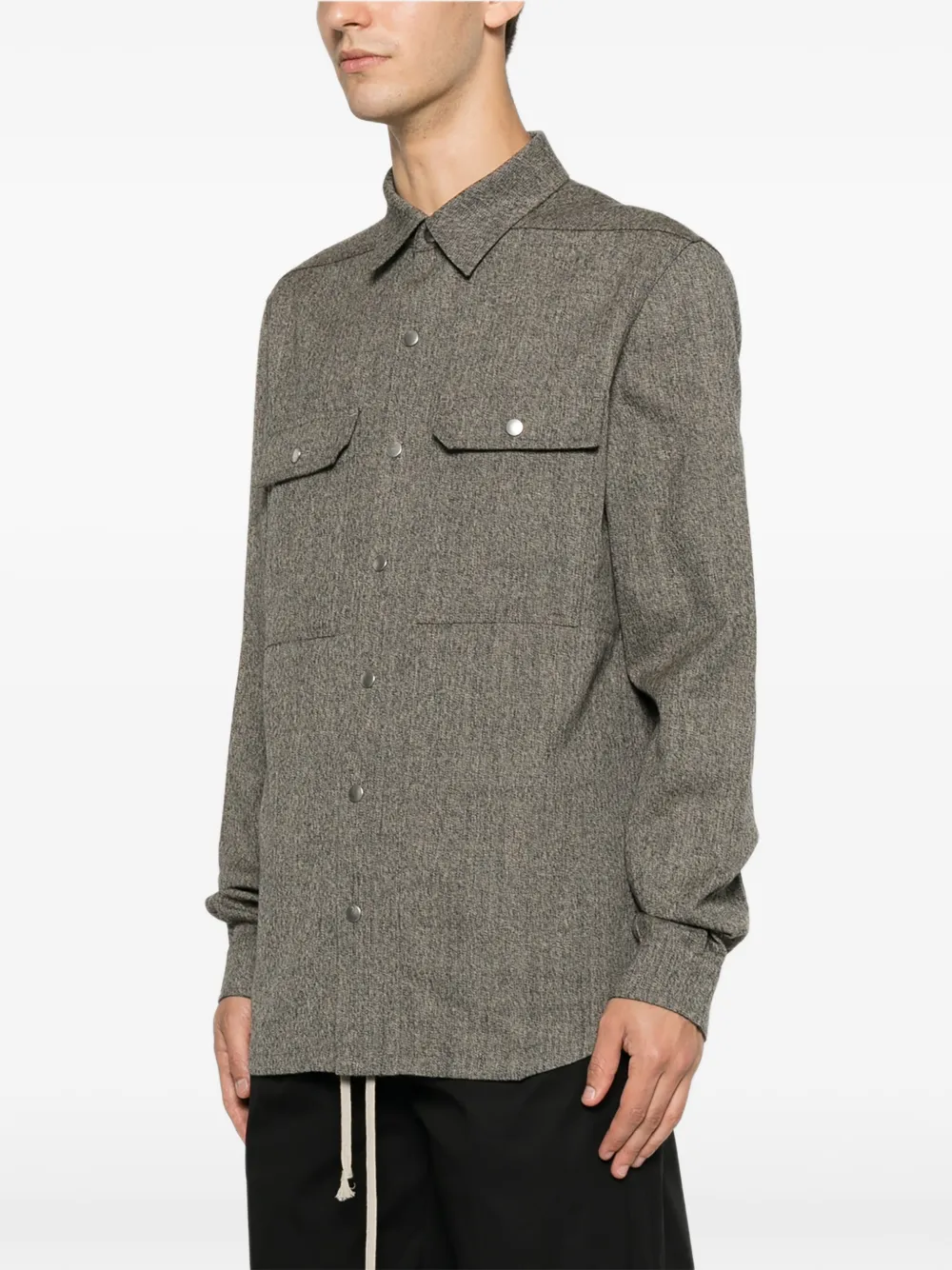 Rick Owens Overhemd met bandje op de achterkant Grijs