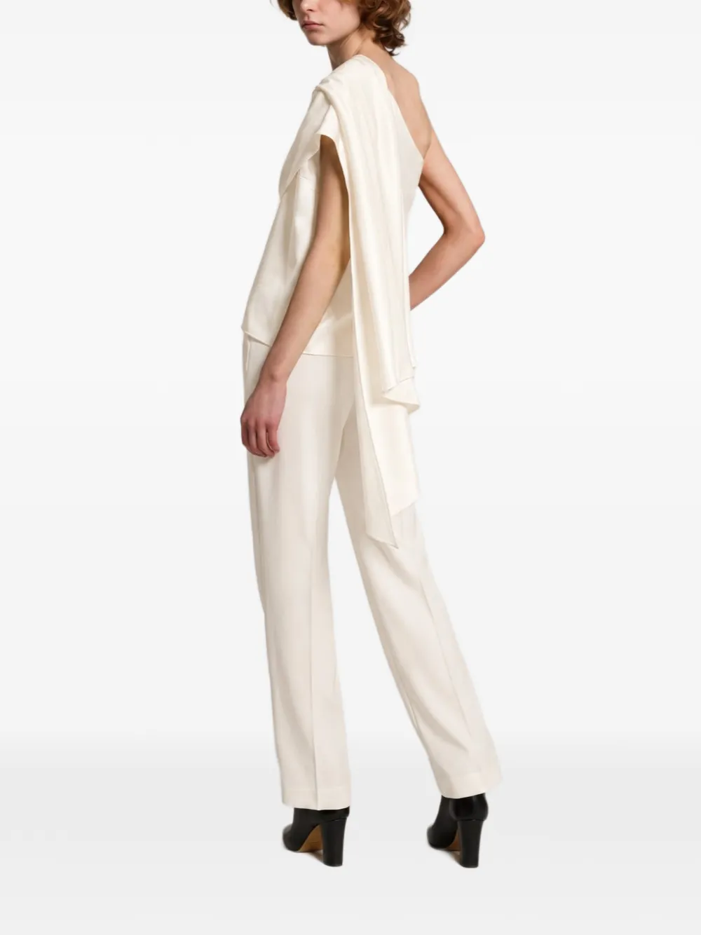Alberta Ferretti Asymmetrische gedrapeerde blouse Wit