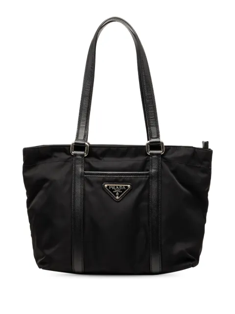 Prada Pre-Owned 2013-2026 Saffiano Trimmed Tessuto tote bag