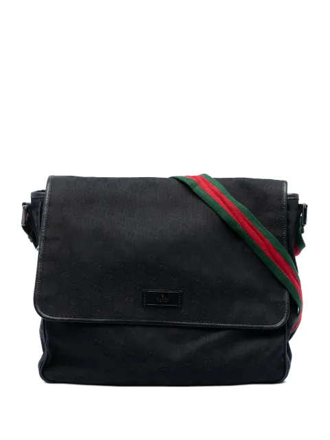 Gucci Pre-Owned 2016-2026 GG Canvas Web Flap Messenger Bag crossbody bag