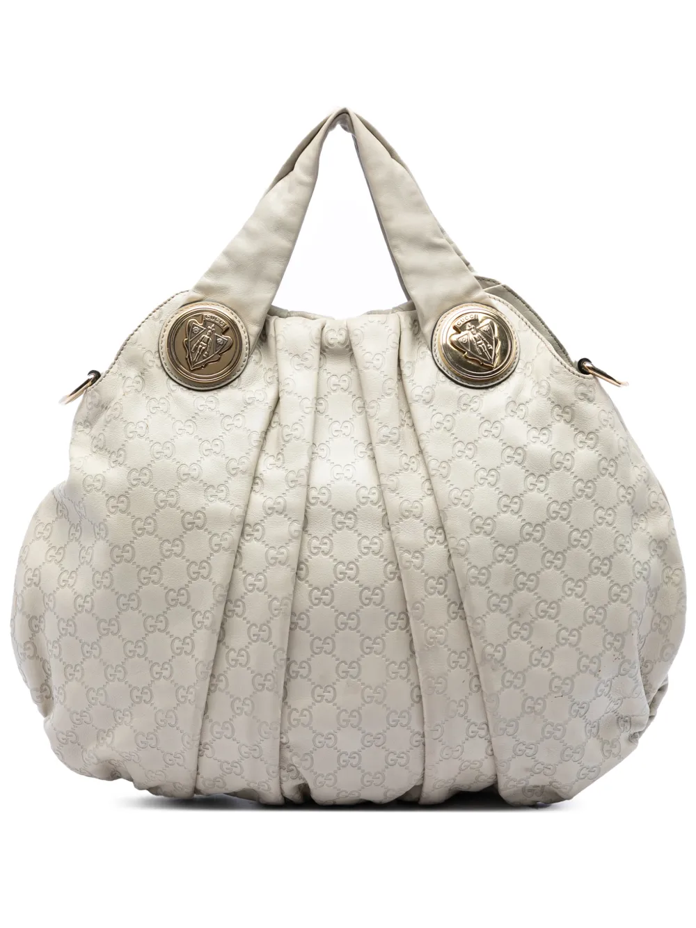 Gucci Pre-Owned 2016-2026 Large Guccissima Hysteria satchel - White