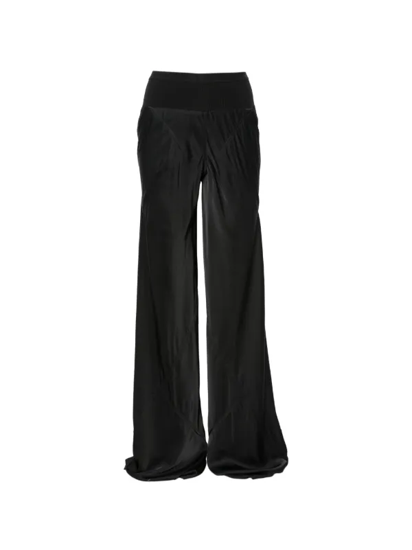 Rick Owens Tower Bias Pants Washed Charmeuse in Black