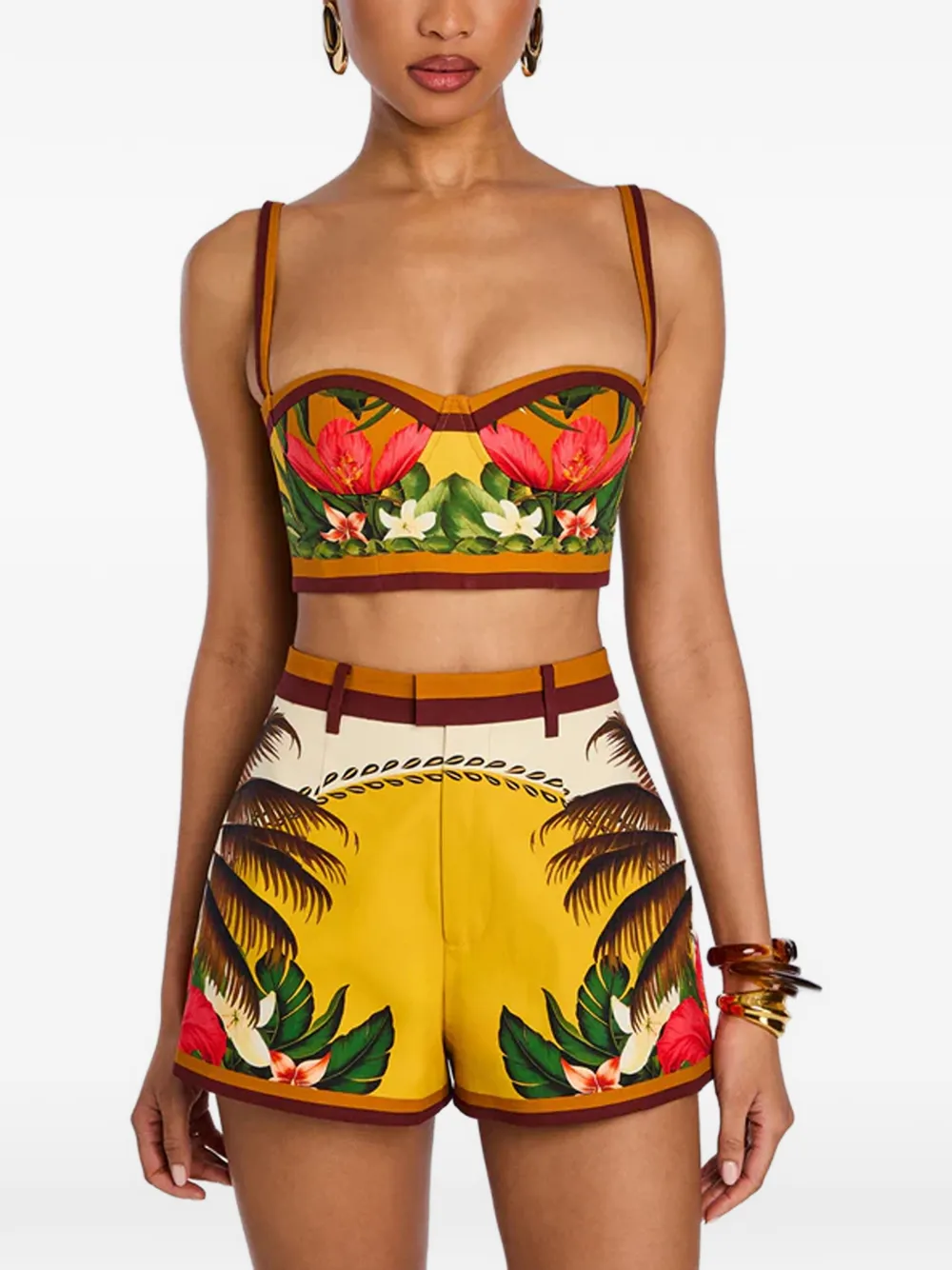 Retrofete Cricket tropical-sunset-print cropped top