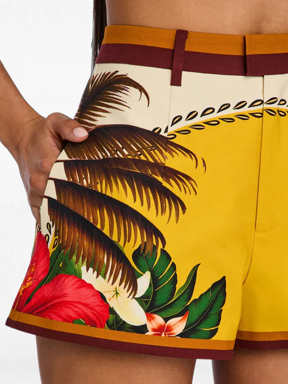 Retrofete Tansie tropical-print shorts Geel