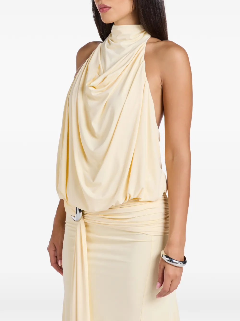 De La Vali Vida asymmetrische midi-jurk Beige