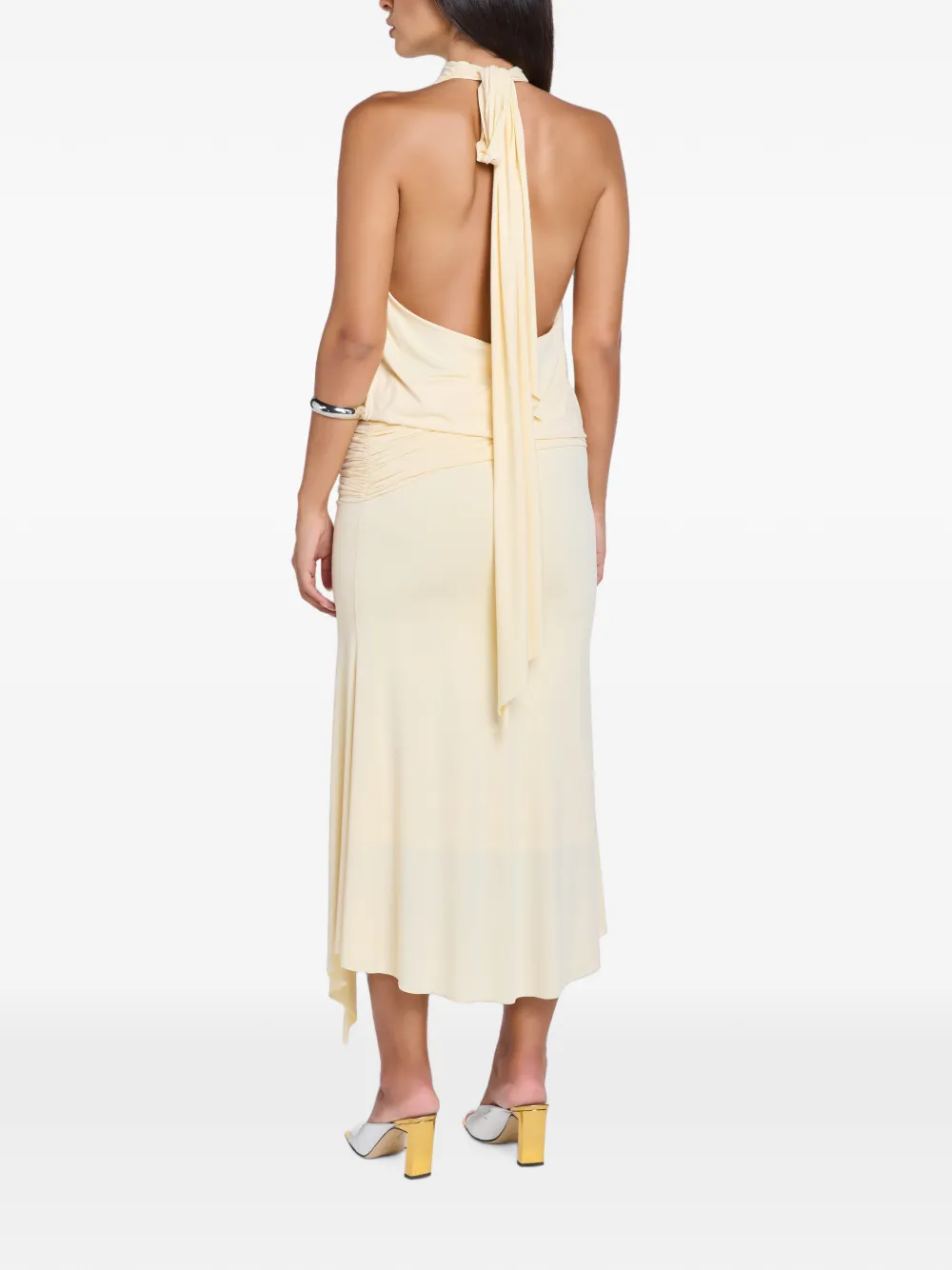 De La Vali Vida asymmetrische midi-jurk Beige