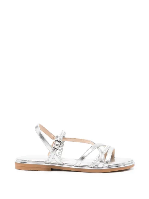 LIU JO Ylenia 01 braided metallic-effect sandals