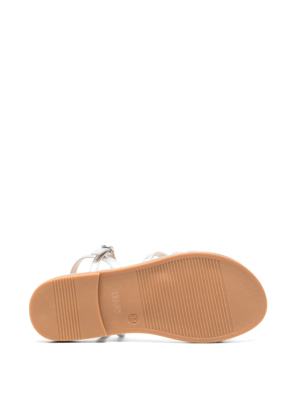 LIU JO Ylenia 01 braided metallic-effect sandals Zilver