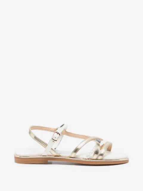 LIU JO Ylenia 01 braided-strap metallic sandals