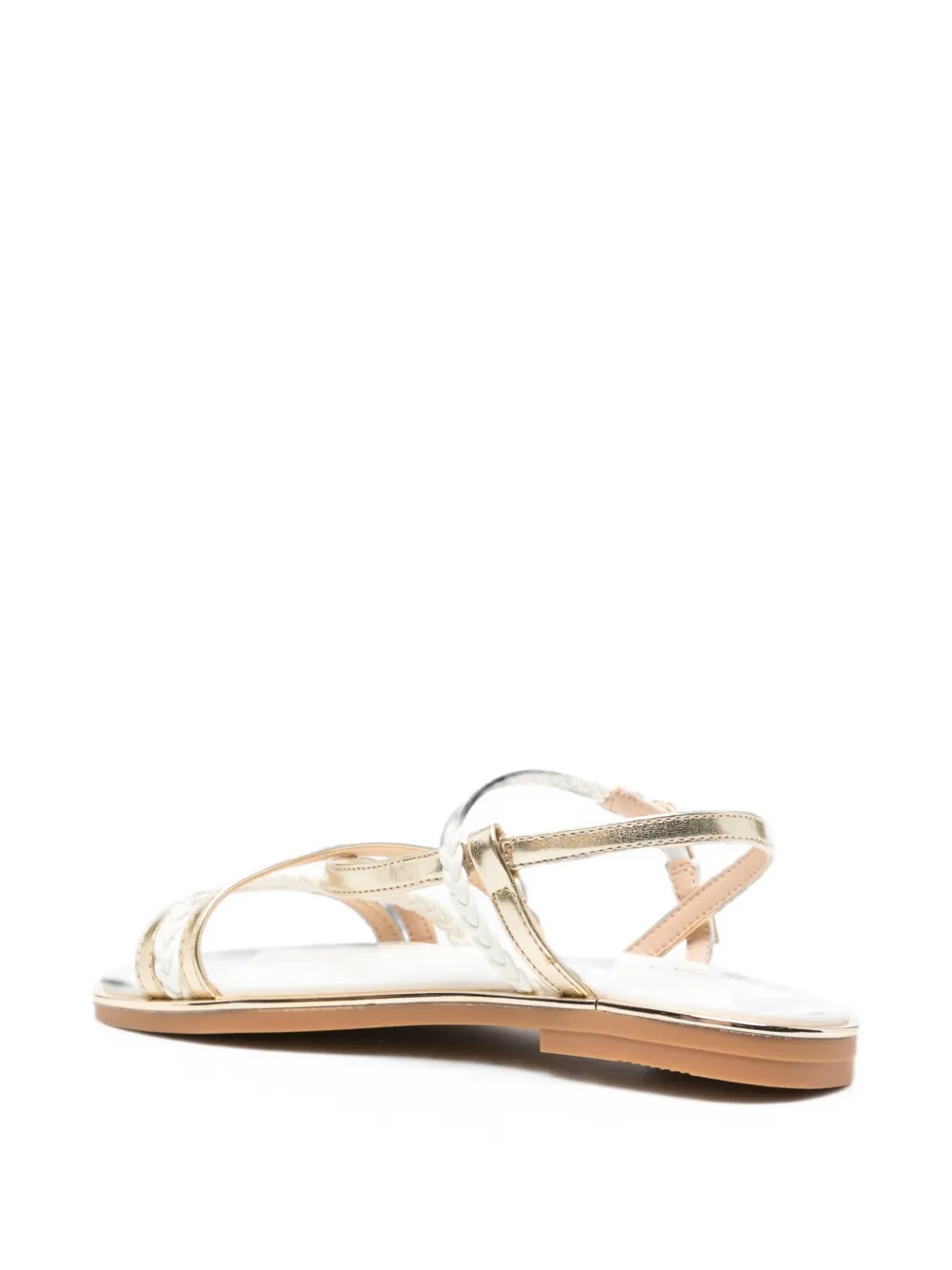 LIU JO Ylenia 01 braided-strap metallic sandals Goud