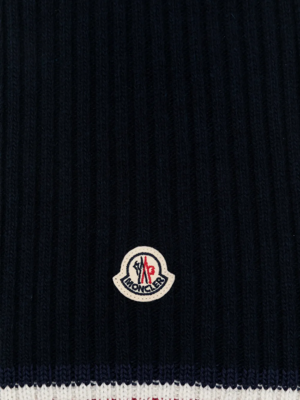 Moncler Enfant Ribgebreide sjaal en handschoenen met logo-patch Blauw