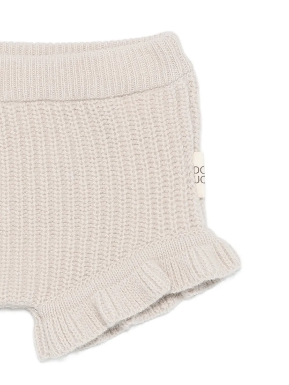 Douuod Kids Gebreid broekje met ruches Beige
