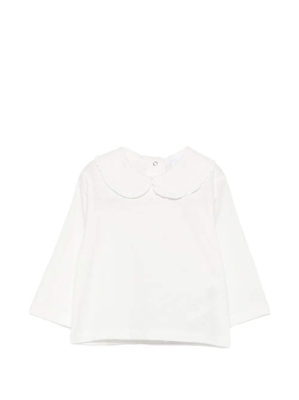 Douuod Kids ruffled-collar long-sleeve T-shirt - White