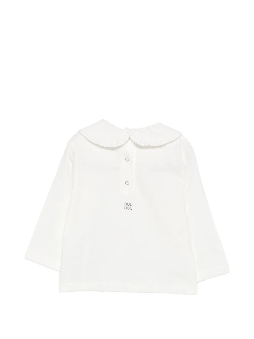 Douuod Kids T-shirt met ruchekraag Wit