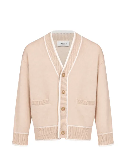 Laneus contrast-trim v-neck cardigan