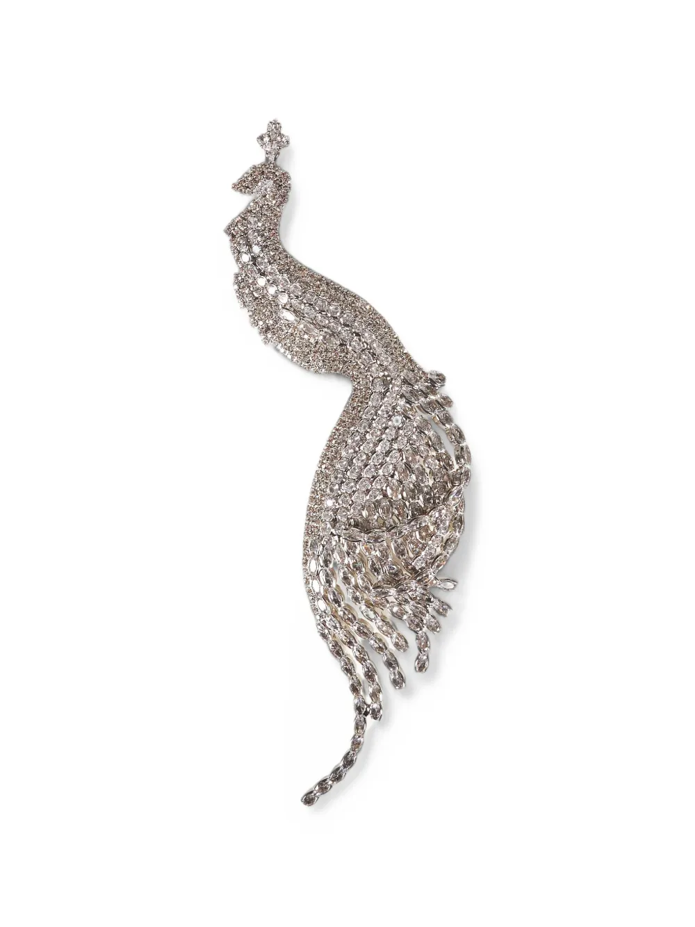 Giuseppe Di Morabito crystal-embellished peacock brooch