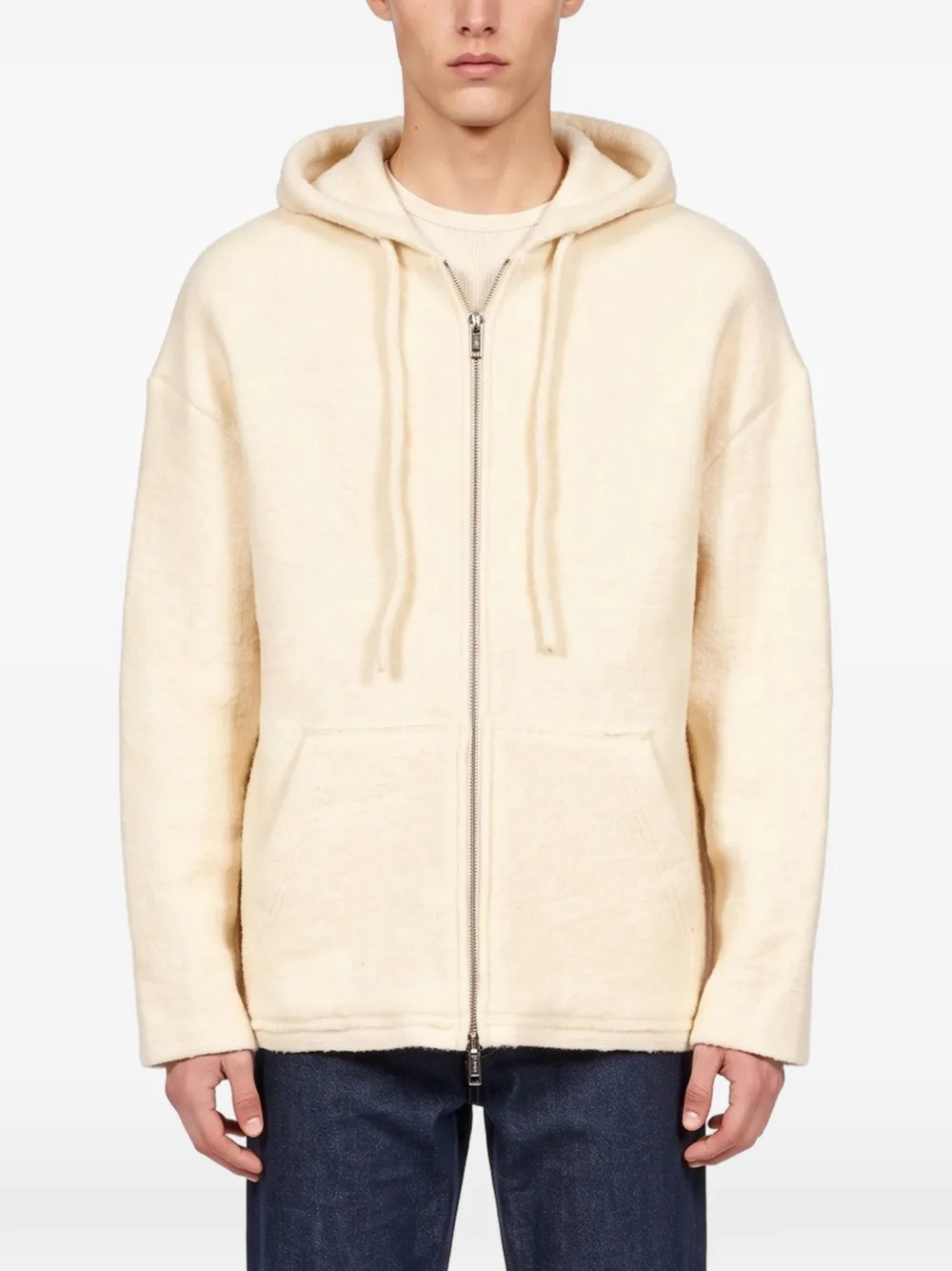 Laneus zip-up hoodie Wit
