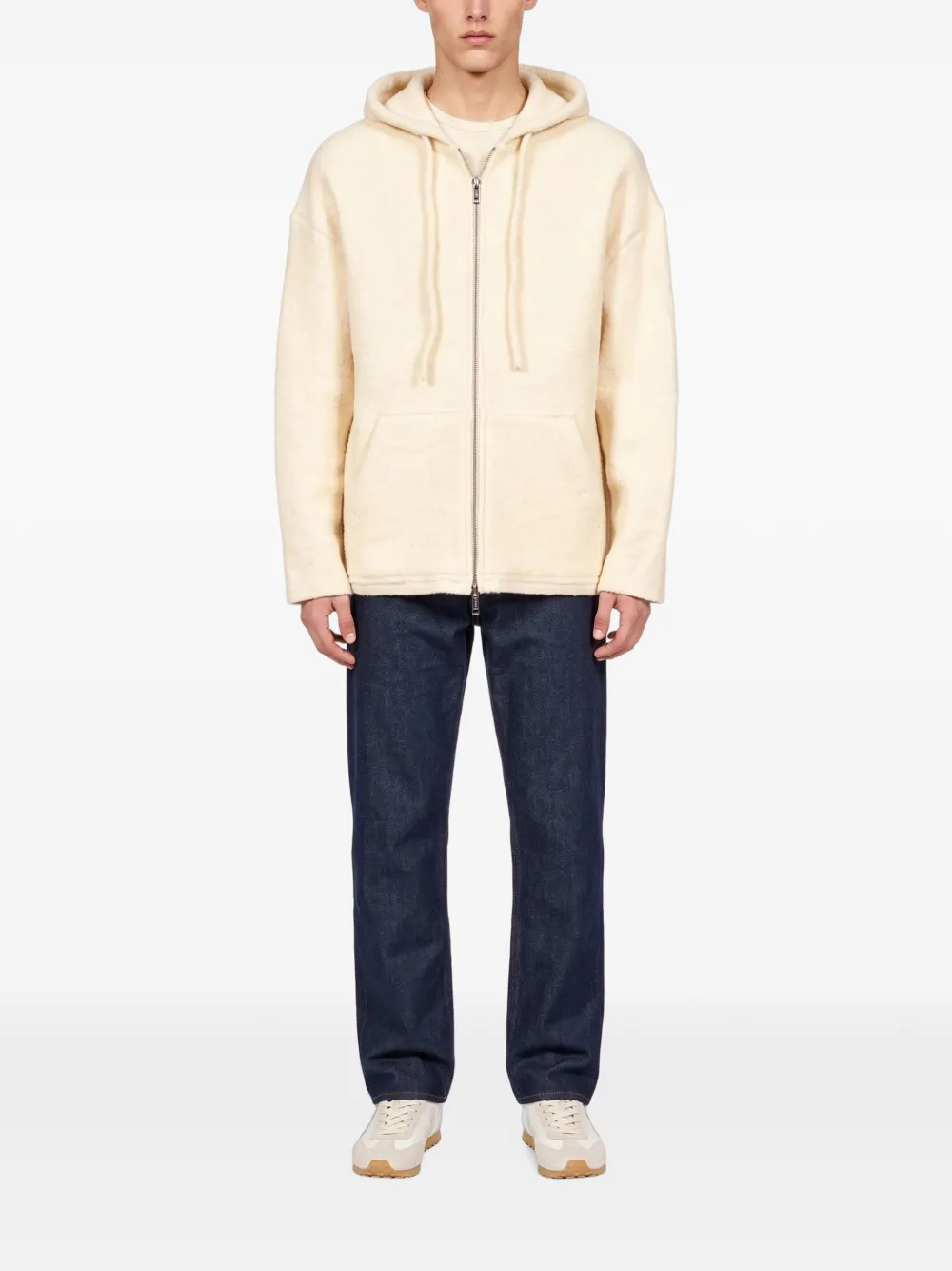 Laneus zip-up hoodie Wit