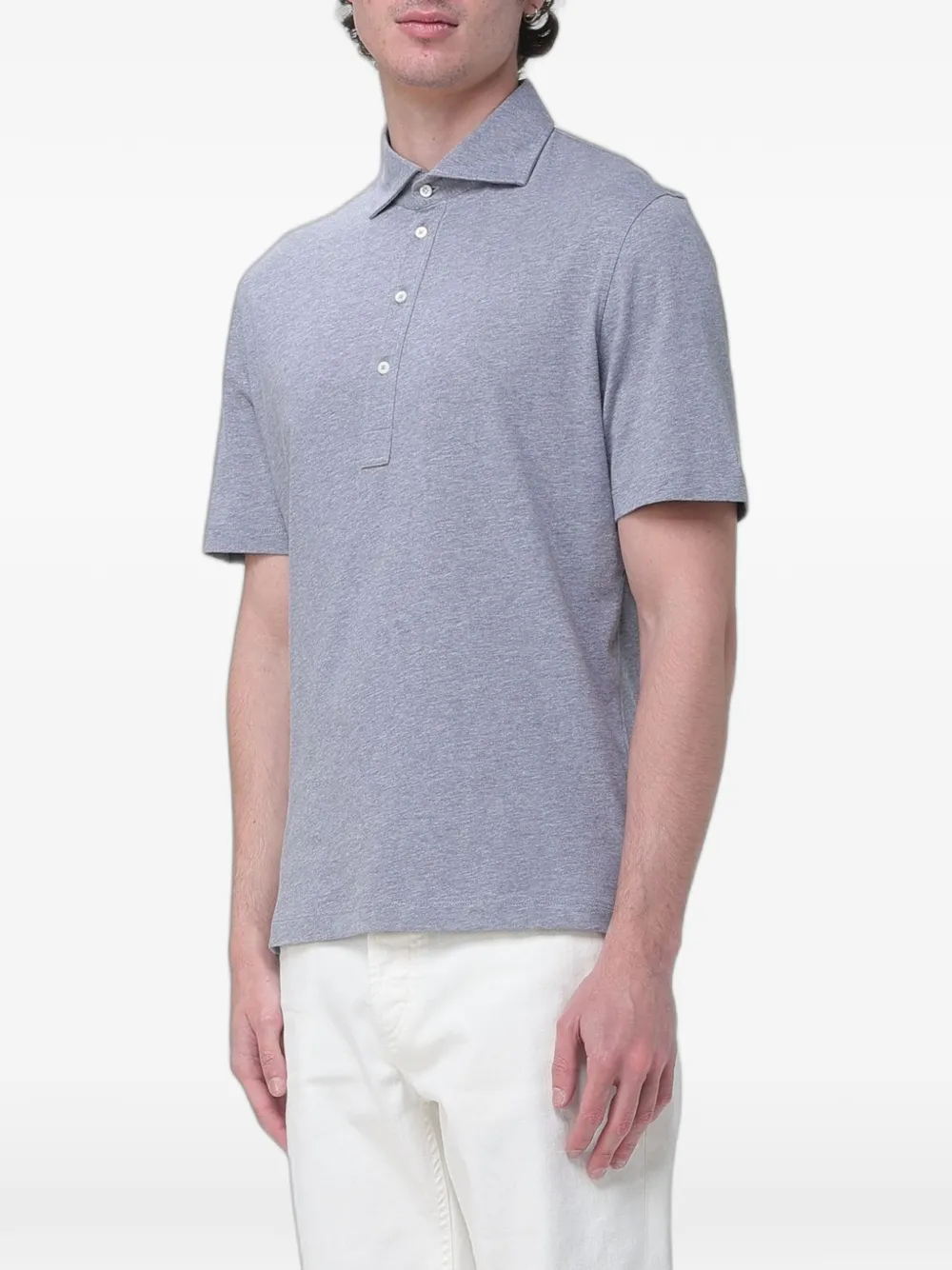 Brunello Cucinelli Katoenen poloshirt met korte mouwen Grijs