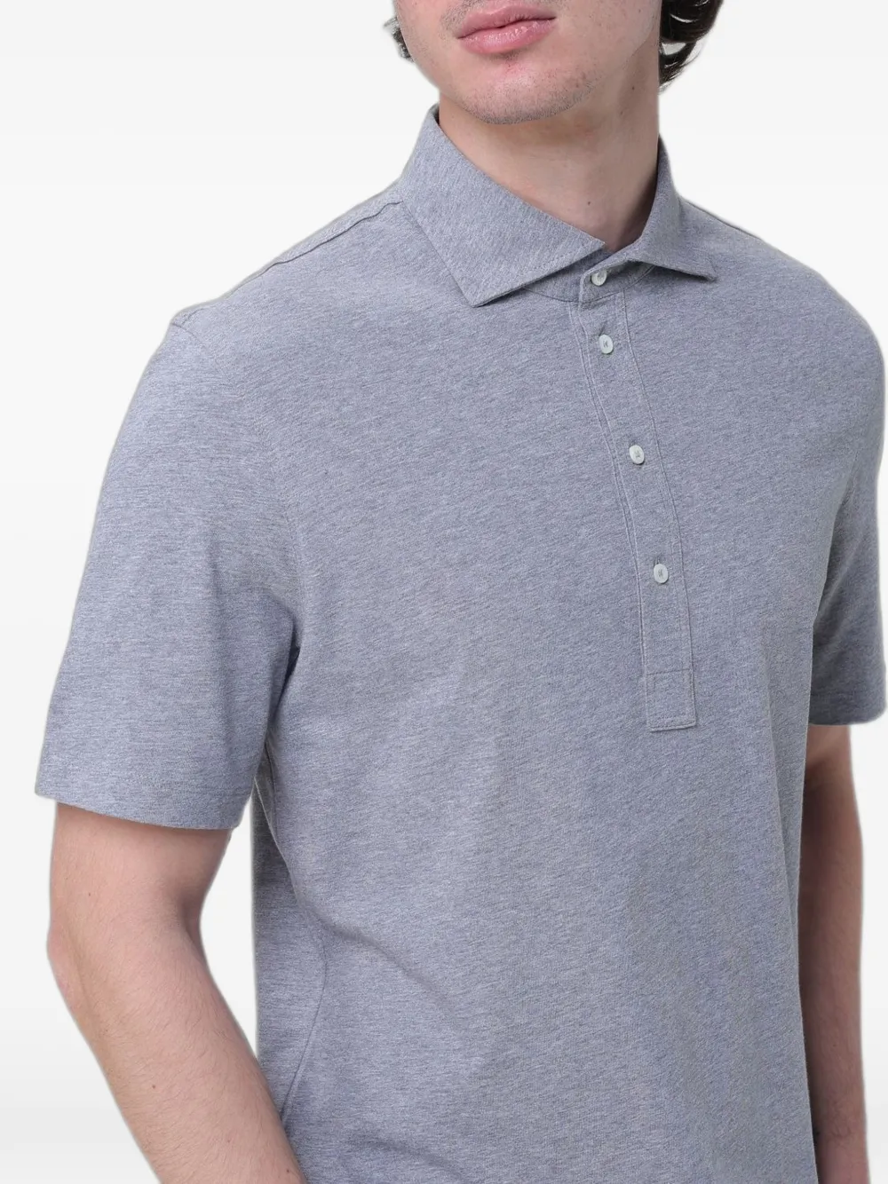 Brunello Cucinelli Katoenen poloshirt met korte mouwen Grijs