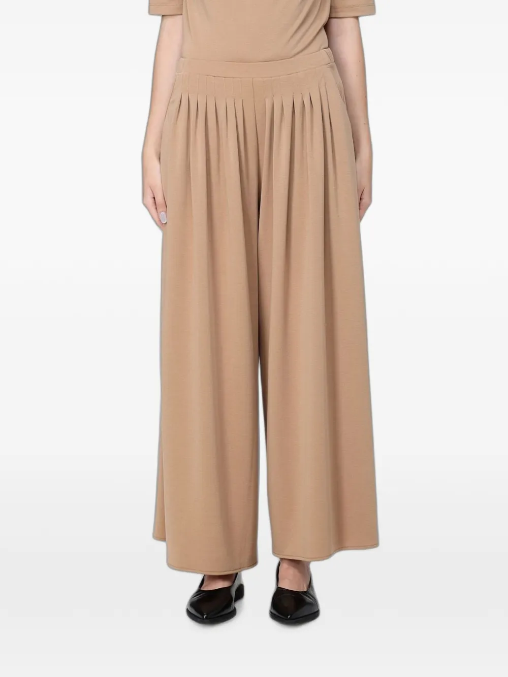 Max Mara pleated wide-leg trousers - Brown