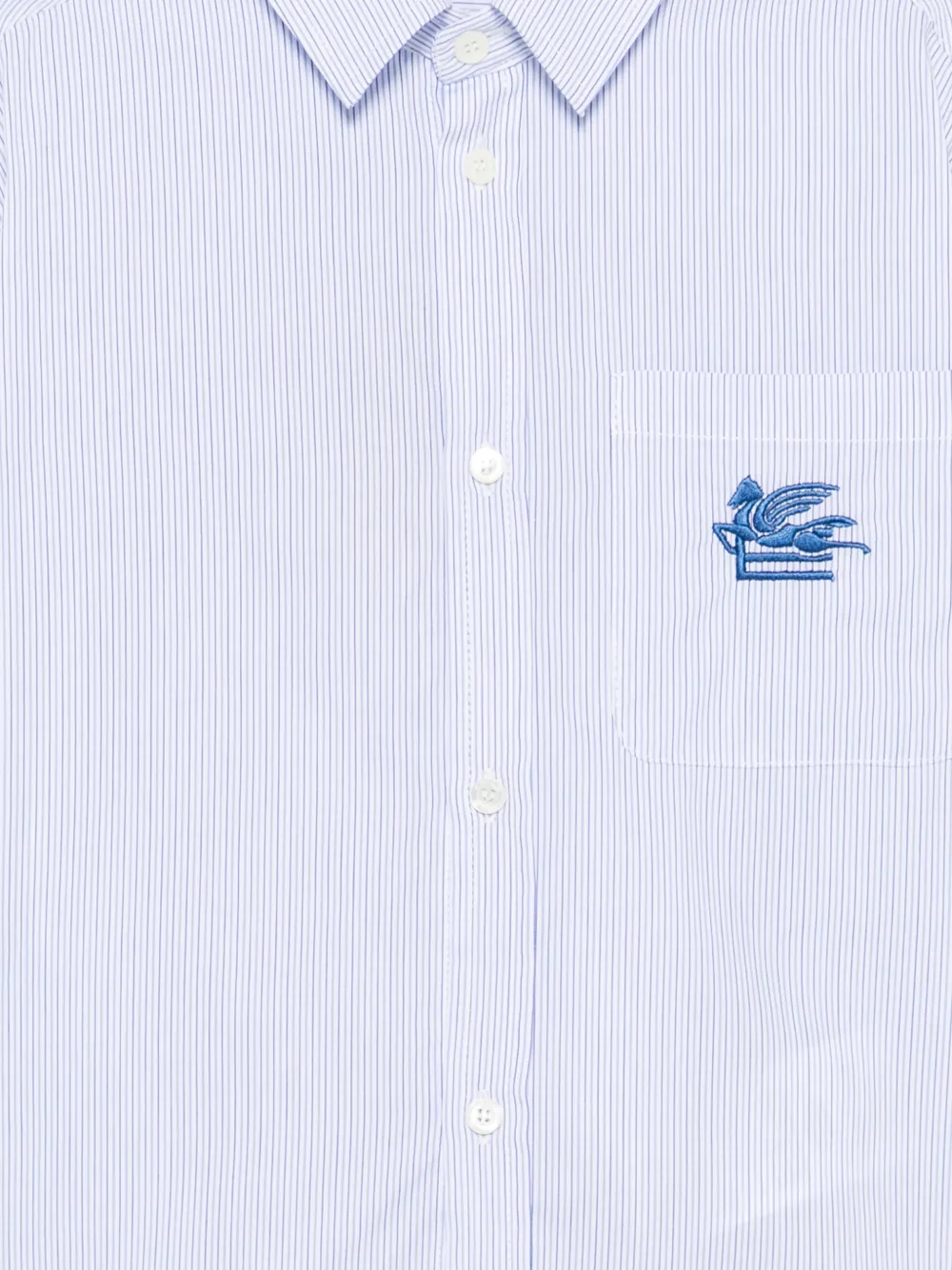 ETRO KIDS Gestreept shirt met borduurwerk Blauw