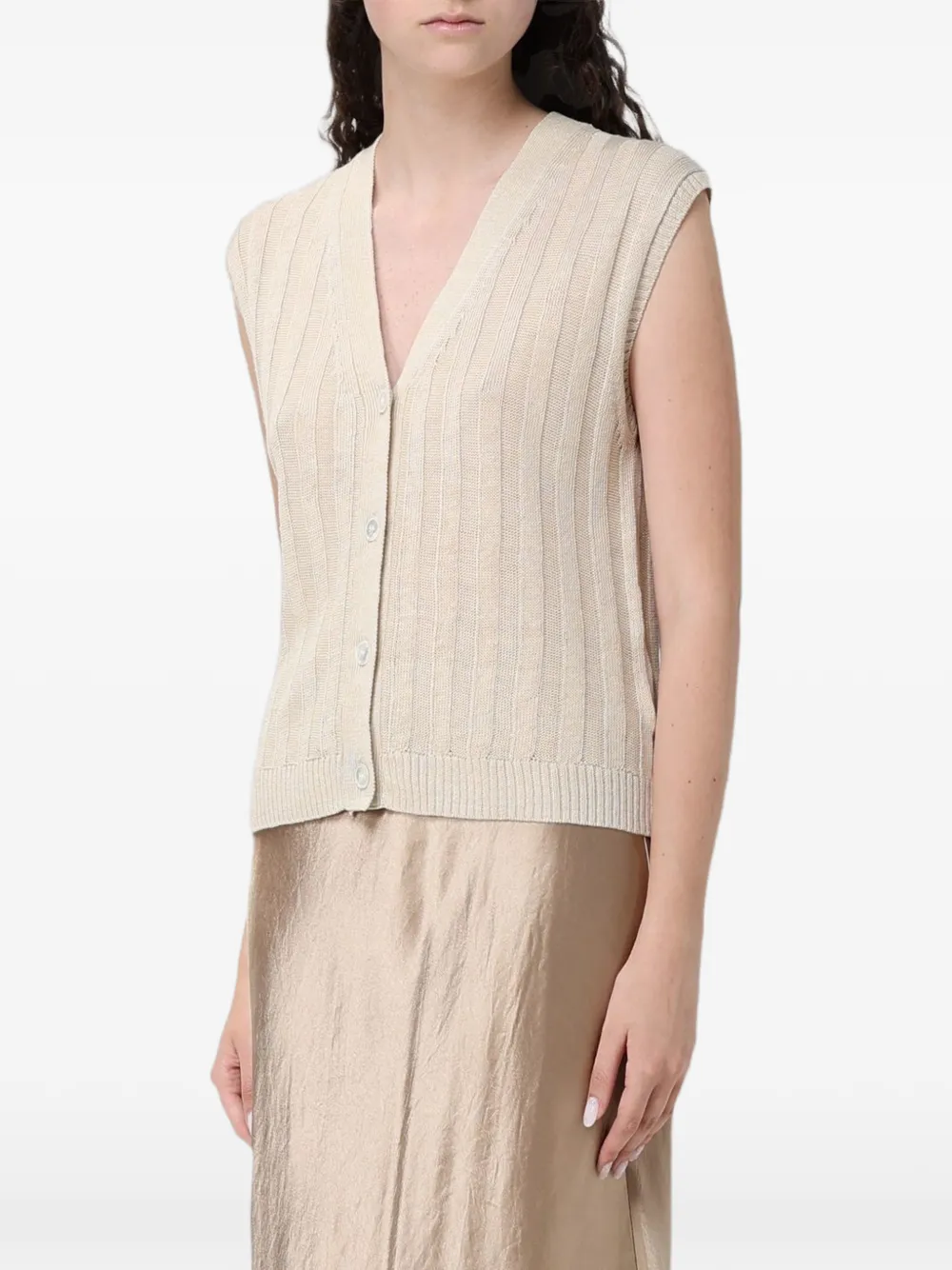 Max Mara Linnen gilet Beige