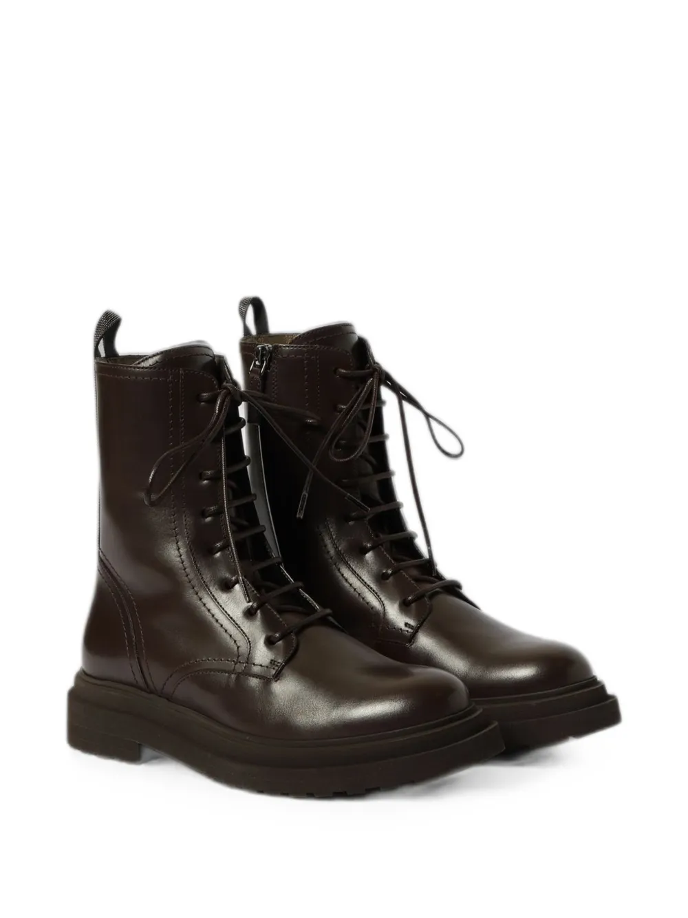 Brunello Cucinelli shearling Monile ankle boots Bruin
