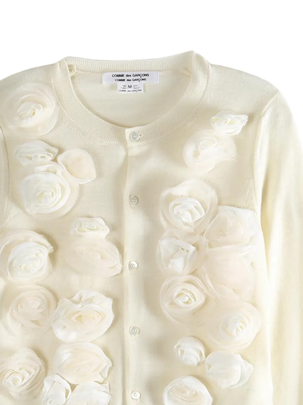 Comme Des Garçons Comme Des Garçons Vest met roosdetail en knopen Beige