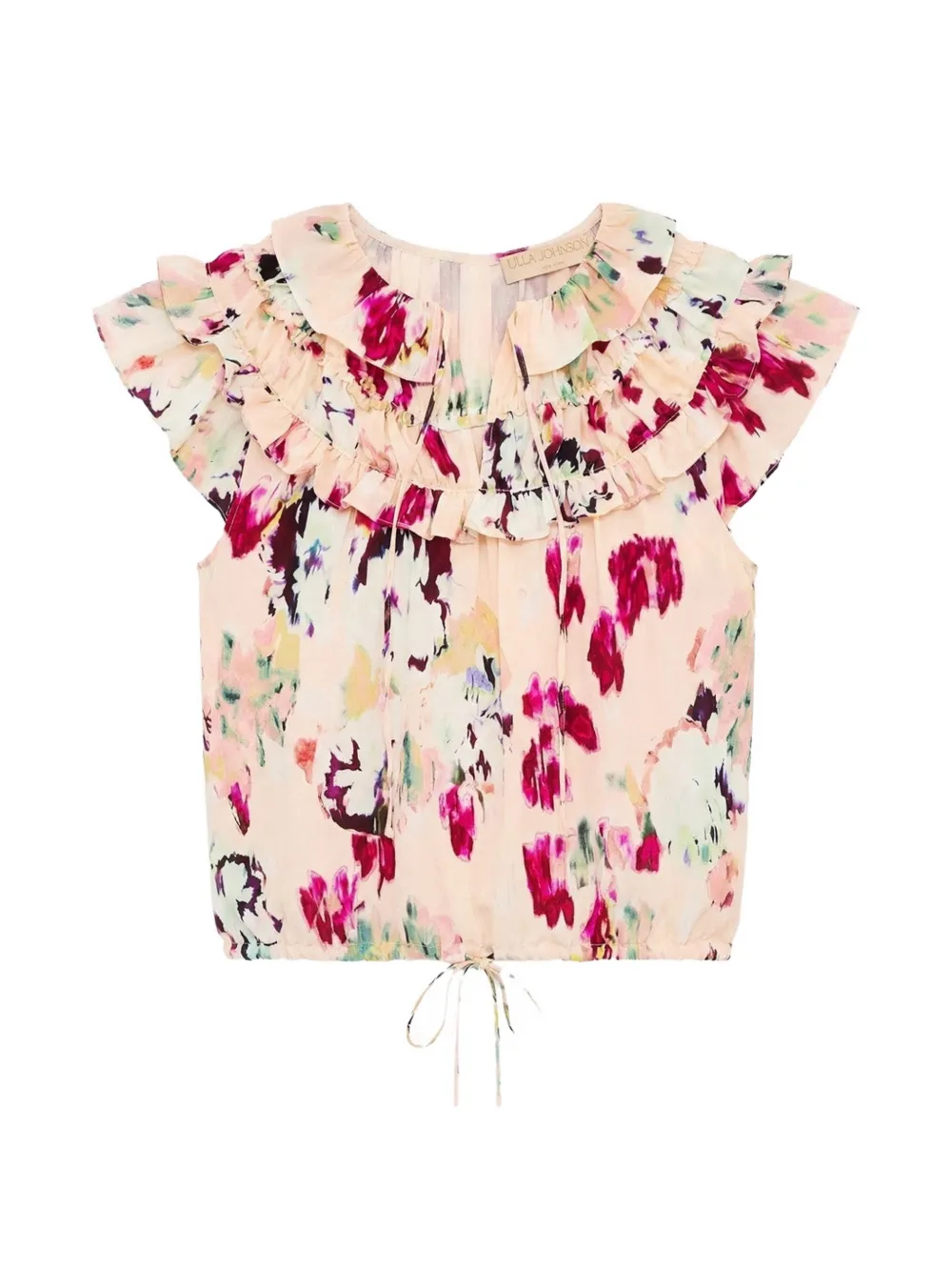 Ulla Johnson Eleonore ruffled floral-print top - Rosa